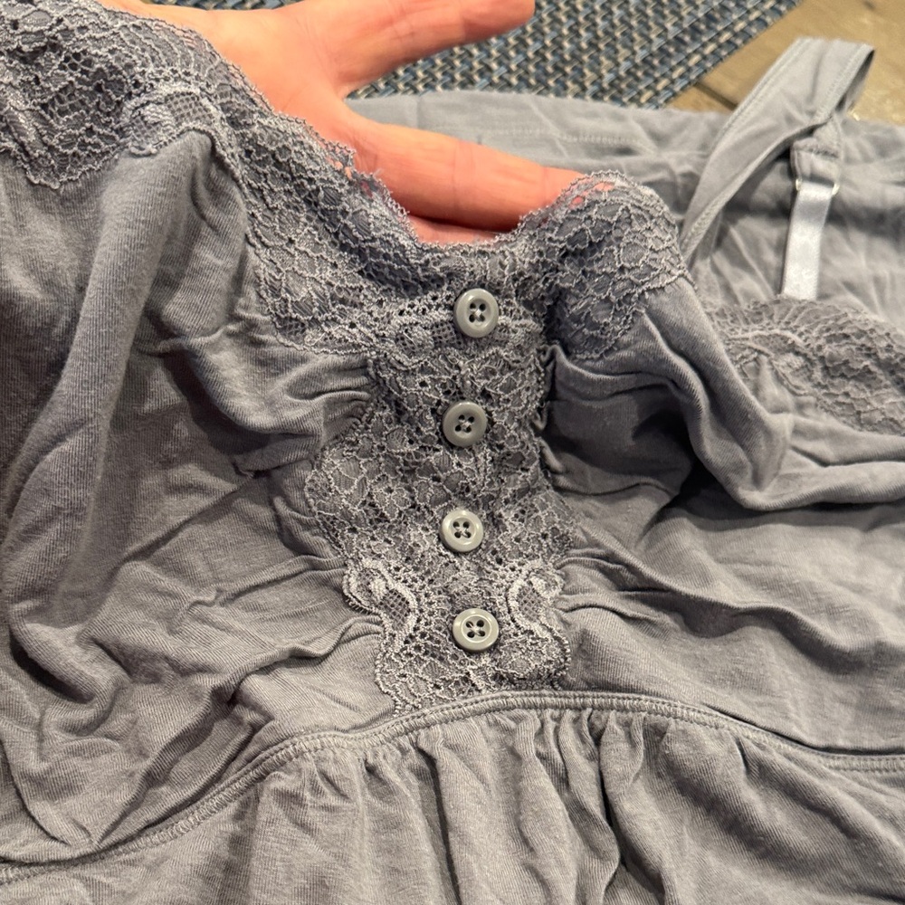 Soma Light gray Lace Pajama top - Picture 8 of 9